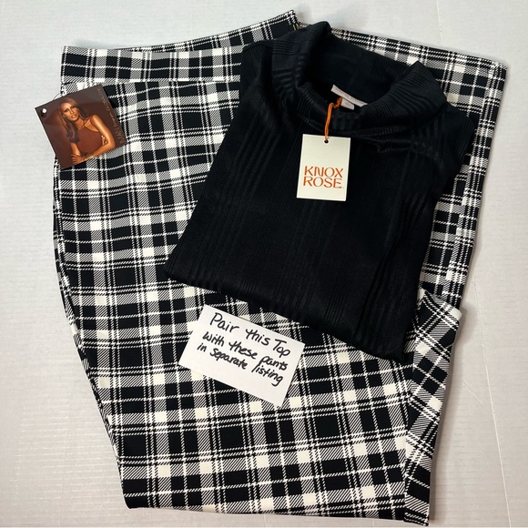 Knox Rose Black Plus Size Long Sleeve Stretch Ribbed Turtleneck Top Size 4X New! - Picture 8 of 8